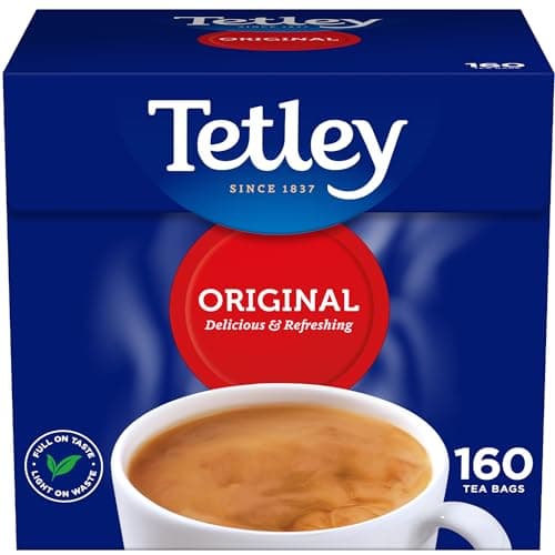 Image of Tetley Original Black Tea Bags - Full Flavoured British Brew - Perfect for Breakfast or Anytime - Rainforest Alliance Certified - 160 Teabags (1 Pack)