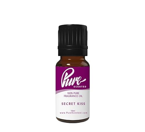 Image of Pure Scented 10ml Fragrance Oils - 1 x 10ml Suitable for Candles, Soaps, Slime, Diffusers, Cosmetics, Wax Melts, Designer (1 x 10ml, Secret Kiss)