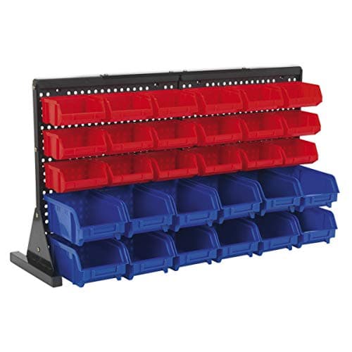 Image of Sealey TPS1218 Bench Mounting Garage Parts Bin Storage/Storing System - 30 Bins