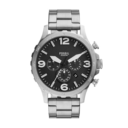 Image of Fossil Nate Men's 50MM Silver Stainless Steel Watch, JR1532