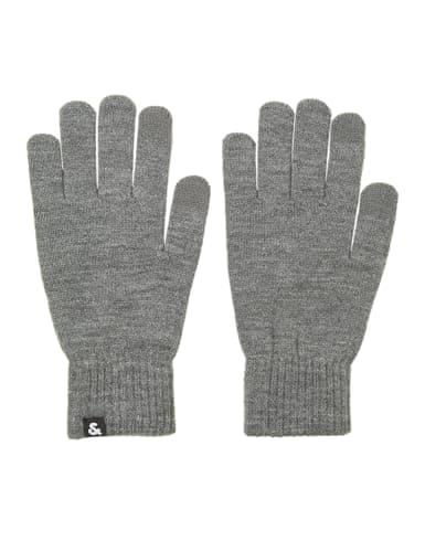 Image of JACK & JONES NOS Men's Jacbarry Knitted Gloves Noos Gloves, Grey (Grey Melange Melange), One size