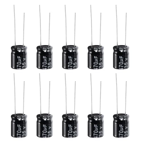 Image of PATIKIL 35V 470uF Electrolytic Capacitors, 10Pcs 10x13mm Aluminum High Frequency Electrolytic Capacitors for TV, LCD Monitor, Refrigerator, Circuit Boards, Black