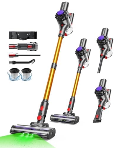 Image of VACTechPro Cordless Vacuum Cleaner, 35KPa/45Mins Stick Vacuum, 6-in-1 Lightweight Powerful Handheld Vacuums with Detachable Battery, Anti-Tangled Upright Vacuum for Pet Carpet Home Stair Car