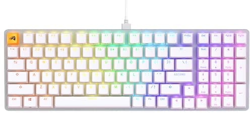 Image of GLORIOUS Gaming GMMK 2 Full Size (96%) - Mechanical Gaming Keyboard, Aluminium Frame, Customisable, Doubleshot Caps, Fox Switches, Per Key RGB, Full NKRO - American QWERTY Layout - White
