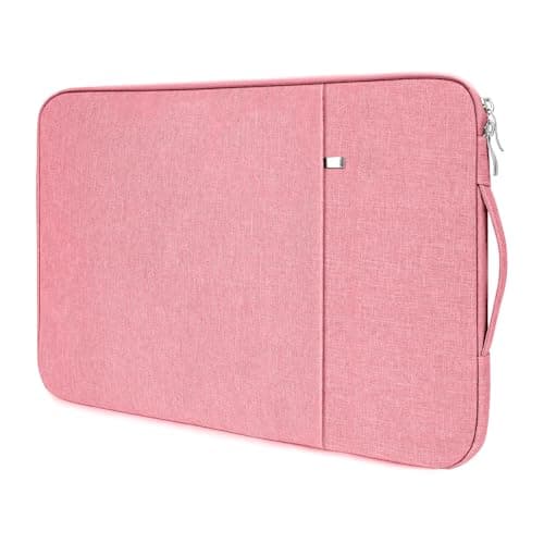 Image of Flintronic Laptop Sleeve for 13 Inch, Water Resistant Laptop Sleeve, Portable Mens Lap-top Bag with Pockets and Compartments, Compatible with MacBook, Asus, Dell, HUAWEI 13 Inch Laptop (Pink)