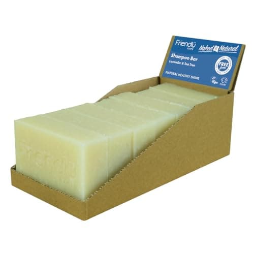Image of Friendly Soap - Naked & Natural Lavender & Tea Tree Shampoo Bar (7 x 95g), Nourishing, Moisturising, Soothing, Plant-Based, Cruelty-Free, Made By Hand, No SLS or Parabens, Sustainable, Recyclable