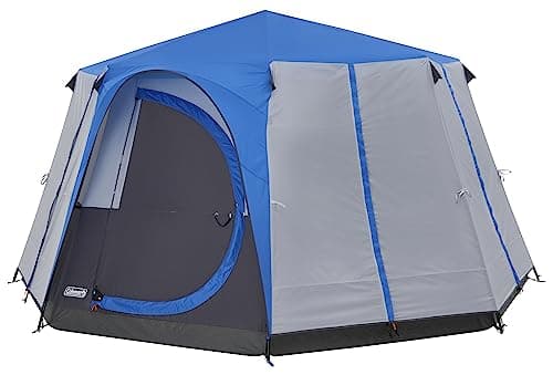 Image of Coleman Tent Octagon, 6 to 8 Man Festival Dome Tent, Waterproof Family Camping Tent with Sewn-in Groundsheet
