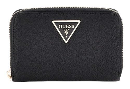 Image of GUESS Women Laurel SLG Medium Zip Around Wallet, Black, One Size