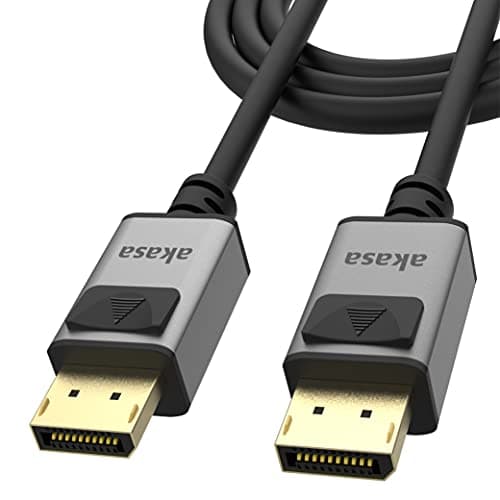 Image of Akasa 8K DisplayPort to DisplayPort Cable with Premium Aluminium Housing | DP 1.4 Cable with HDR3 | Ultra High 8K/4K Resolution | 32.4 Gbps High Speed Data Transfer | 2m | AK-CBDP24-20BK