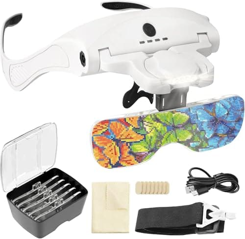Image of ARTDOT Magnifying Glasses with 4 LED Lights, 2 Levels Adjustable Brightness Magnifying Lamp as Diamond Art Accessories for Diamond Painting Hobbies Reading Crafts Close Cross Stitch Work Sewing