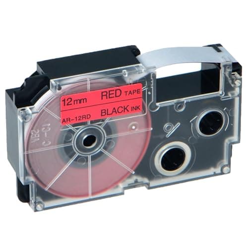 Image of NineLeaf Compatible for Casio Label Maker XR-12RD XR-12RD1 12mm x 8m Black On Red Label Tapes for Casio KL-60 100 120 200 300 750 780 820 2000 7000 7200 7400 8100 8200 P1000 Label Printers, 20PK