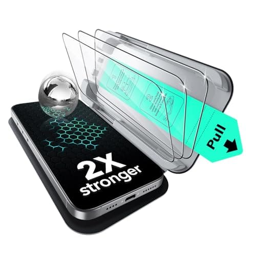 Image of ESR 3 Pack for iPhone 15 Pro Max Screen Protector, Military Grade Shatterproof, 9H Hardness, Full Coverage Tempered Glass with UltraFit Tray