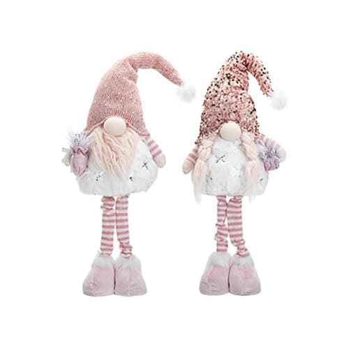 Image of Pink Standing Christmas Gonk (66 cm) 1 Pc. - Adorable Assorted Designs, Perfect Festive Decor for Home, Office, Gift, & More