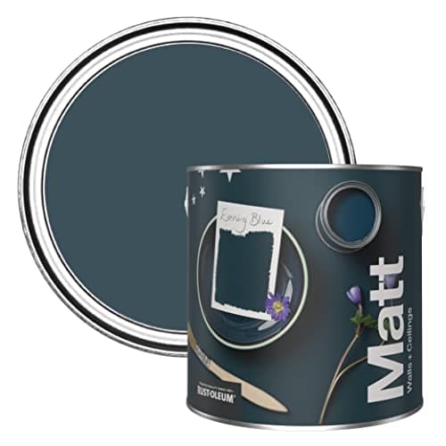 Image of Rust-Oleum Colours Matt Emulsion Wall and Ceiling Paint - Evening Blue 2.5L