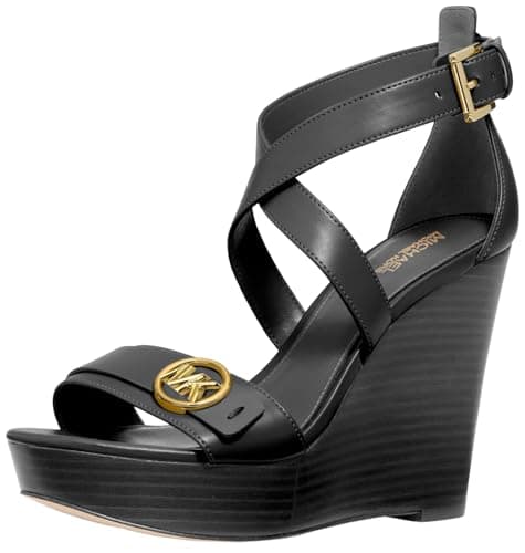 Image of Michael Kors Women's Carmen Wedge Sandal, Black, 5.5