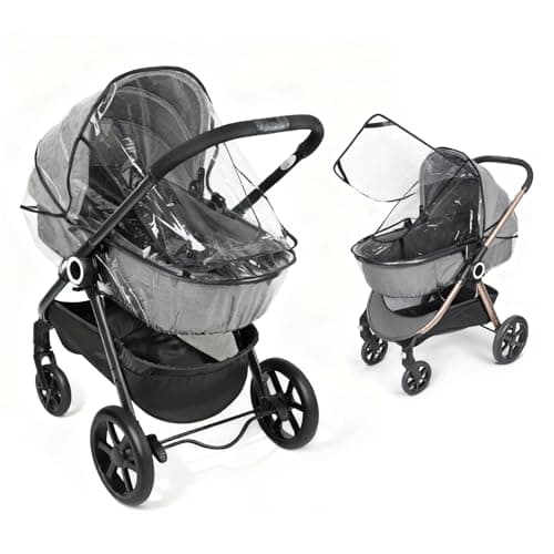 Image of Orzbow Universal Rain Cover for Pushchair, Rain Cover for Pram, with Window for Easy Access, Breathable, Durable Food-Grade EVA, Quick Install, Transparent