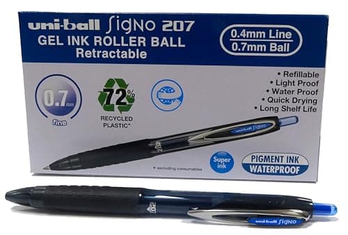 Image of Uni-Ball Rollerball gel ink Signo UMN-207E Blue 0.7mm box 12 pcs