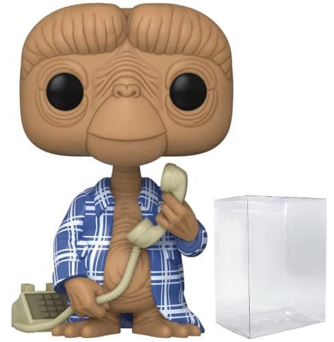 Image of POP E.T. The Extra-Terrestrial - E.T. in Flannel Robe Funko Pop! Vinyl Figure (Bundled with Compatible Pop Box Protector Case), Multicolored, 3.75 inches