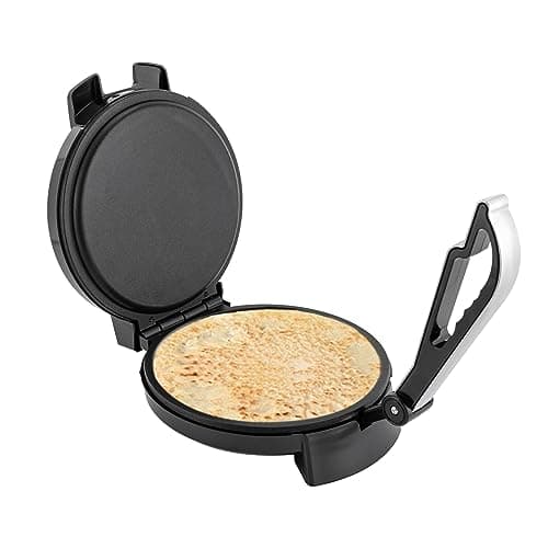 Image of 1200W Electric Chapati Maker Flat Bread Naan Tortilla Fulka Roti Press Machine, Non-stick Coating, Adjustable Thermostat, for Making Omelets, Empanadas, Ham, Flatbreads, Pizza