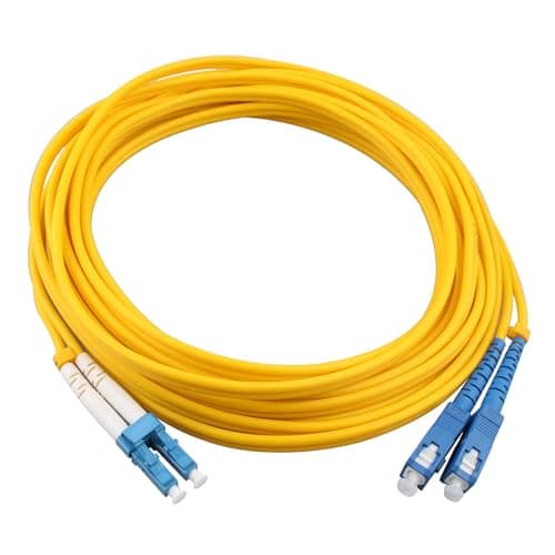 Image of Jopto Fiber Patch Cable LC to SC 5m(16ft) OS2 Single Mode Jumper Duplex 9/125 Fiber Optic Cable PVC LSZH Jacket for 10Gb/Gigabit SFP SFP+ Transceiver and Media Converter-Optics Pigtail Lead Series
