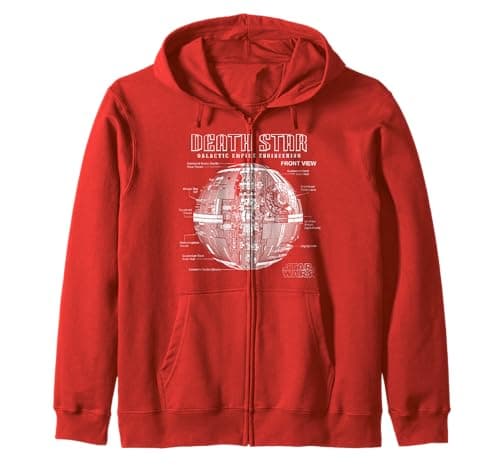 Image of Star Wars Death Star Schematic Zip Hoodie