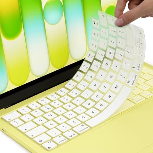 Image of Silicone Keyboard Cover Skin for Macbook Neo 13'' & MacBook Air 13.6"/15.3" with M5 Chip 2026 & MacBook Pro 14'' 16'' M5/M4/M3/M2 Pro/Max 2026-2021 Laptop Protective Accessories EU/UK Layout(White)