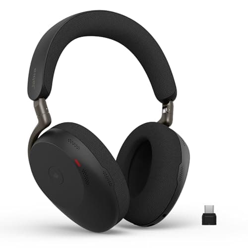 Image of Jabra Evolve3 85 Over-Ear Wireless Bluetooth Headset with Microphone for Work, AI Voice Call Technology, Adaptive Active Noise Cancellation, 25-Hour Battery, USB-C, Microsoft Teams Certified, Black