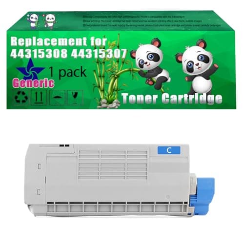 Image of Replacement 44315308 44315307 44315306 44315305 Toner Cartridge Compatible for Okidata OKI C610cdn C610dn C610dtn C610n Printers, Up to 9000 Pages, Vivid Colors, Contains Chip (1 Pack Cyan)