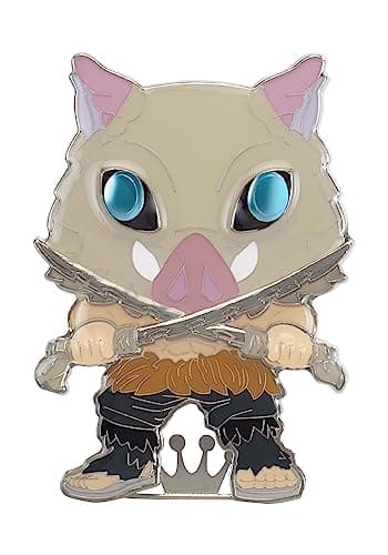 Image of Funko Large Pop! Enamel Pin - Inosuke Hashibira - Demon Slayer: Insuke Hasibira Chase Group - Demon Slayer Enamel Pins - Cute Collectable Novelty Brooch - for Backpacks & Bags