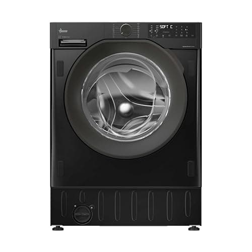 Image of Hoover, H-Wash 400 Integrated Washing Machine, 9 Kg Wash Capacity, 1600 RPM, A-30 percent Rated, hOn App Connectivity, Steam Care Pro Cycle, Black and Anthracite, 60x53x82 cm - BH4S69M6DB9BJ-80