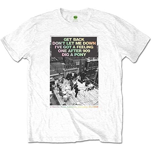 Image of The Beatles Rooftop Songs Gradient White Official Tee T-Shirt Mens Unisex (Medium)