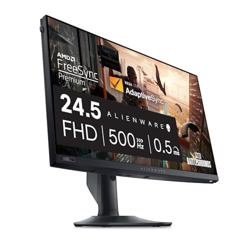 Image of Alienware AW2524HF Gaming Monitor - 24.5-inch (1920x1080) 500Hz (Overclock) 0.5ms Display, Height/Tilt/Swivel/Pivot Adjustability, 3yr Advanced Exchange - Black