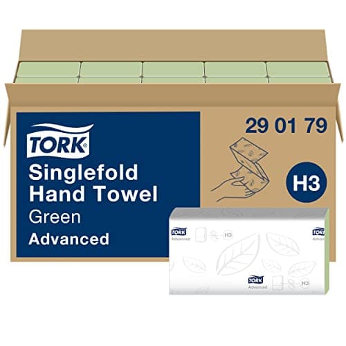Image of Tork Singlefold Hand Towels Green H3, Advanced, One-at-a-time Dispensing, 15 x 250 Sheets, 290179