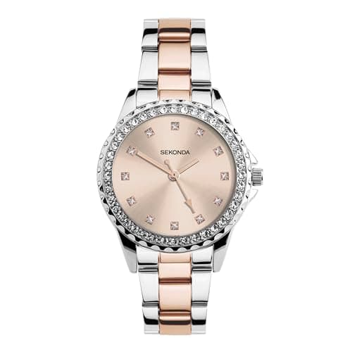 Image of Sekonda Women's Quartz Watch with Rose Gold Dial Analogue Display and Multi-Colour Bracelet 4254.27