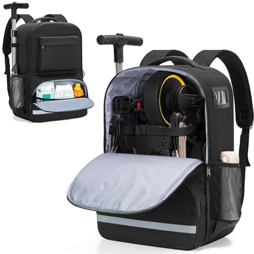 Image of GRAOSO Travel Bag Compatible with Doona Liki Trike S3 & S5, Folding Toddler Tricycle Storage Backpack, Stroller Gate Check Bag with Inner Buckle Fix Strap, 3 Carrying Ways for Airplane, Black