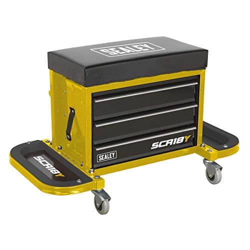Image of Sealey Mechanic's Utility Seat & Toolbox - Yellow - SCR18Y