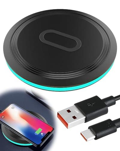 Image of Wireless Charger 15W Fast Charging Pad, Qi Wireless Charging Mat Compatible with iPhone 16 15 14 13 12 11, Samsung Galaxy S25 S24 S23 S22 S21 S20 S10 S9 and All Qi Phones, Anti‑Slip, Safe & Portable