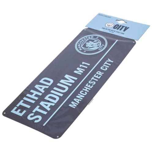 Image of MANCHESTER CITY FC Two Tone Street Sign (One Size) (Dark Blue/Light Blue)