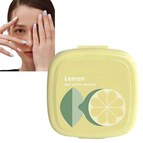 Image of 40Pcs Nail Polish Remover Pads, Lint-Free Cotton Pads for Gentle Moisturizing Nail Care,Quickly & Easily Removes Gel Polish,Natural Ingredients,Travel-Friendly Nail Wipes & Nail Cleanser(Lemon)