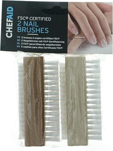 Image of Chef Aid Double Sided Wooden Nail Brushes Pack of 2, Fingernail & Toenail Cleaning Brush for Home Manicure & Pedicure