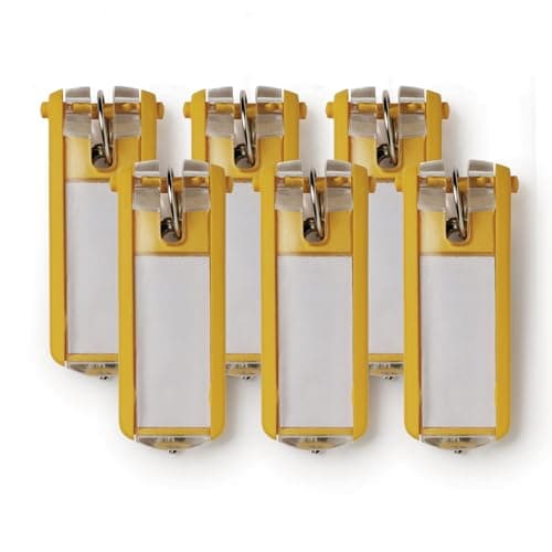 Image of Durable Key Clips - Pack of 6 innovative yellow Key Clips for clear and easy organisation of keys - ideal for use with DURABLE Key Safes