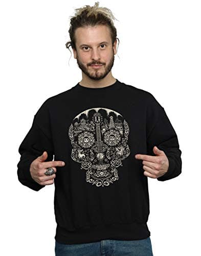 Image of Disney Men's Coco Skull Mono Pattern Sweatshirt Black XXX-Large