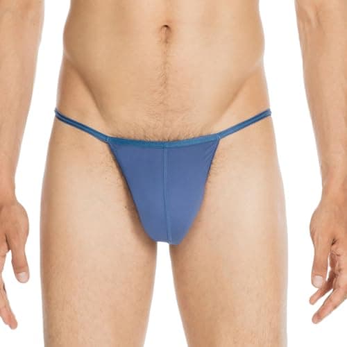 Image of Hom Men's G-String, Feather, 359931, S, M, L, XL, Blue Jeans, M