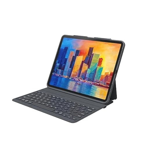 Image of ZAGG Pro Keys Keyboard & Case with Pencil Holder for iPad Pro 12.9-inch (3rd, 4th and 5th Gen), Backlit Laptop-Style Keys, QWERTY English UK, Black/Gray