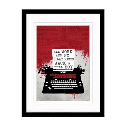 Image of The Shining Typewriter Framed Art Print (40cm x 30cm) (Red/Black/White)