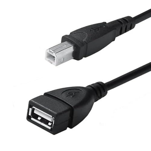 Image of Herfair Printer Cable 0.5m,USB to Printer Adapter Cables USB 2.0 A Male to B Down Plug Converter Lead 480Mbps High Speed Wireless Wired Adaptor Scanner Extension Cord