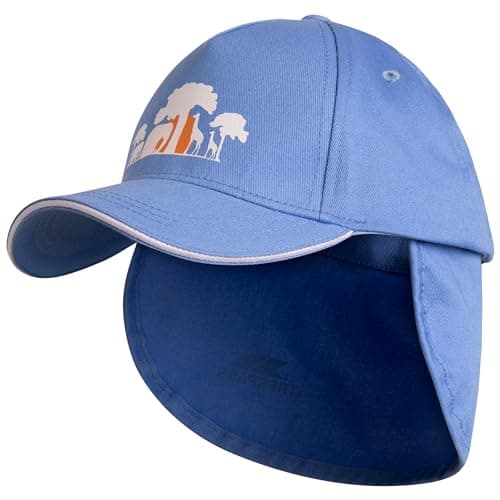 Image of Trespass Unisex Kids Outdoor Hat Removable Neck Protector Baseballcap Cabello Ii Denim Blue