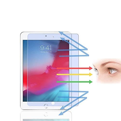 Image of PaceBid Anti Blue Light Screen Protector Compatible with iPad mini 5 2019, [Anti Eye Strain][Blocks Excessive Harmful Blue Light & UV][HD Clear] 9H Tempered Glass for iPad mini 4