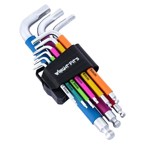 Image of WrightFits® Metric Allen Key Set - 9 Pcs Hex Key Set - Anti-Slip Long Hex End Wrench Set, Assembling Mechanical Equipment, Vehicle, and Bicycle Repairs (1.5mm to 10mm)
