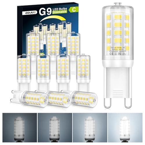 Image of QOJUX 3W G9 Led Bulbs Cool White Dimmable, Energy Class C, 34 LEDs 480LM G9 Bulb Equivalent to 50W Halogen, 6000K AC 220-240V No Flicker Energy Saving Light Bulbs for Home Lighting Decor 10 Pack